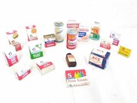Vintage schilling spice cans, and medicinal items