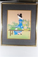 1940s Japanese Silkscreen of Geisha