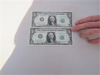 2 1963 Consecutive Dollar Bills
