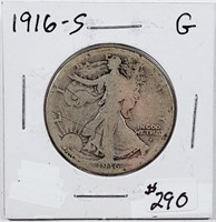 1916-S  Walking Liberty Half Dollar   G