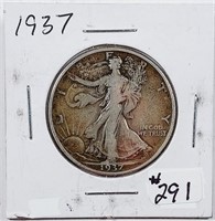 1937  Walking Liberty Half Dollar  VF