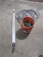 slide,paint hose & bucket of items
