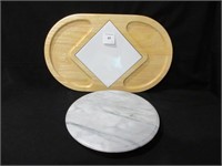 Serving Tray and Marble Lazy Susan