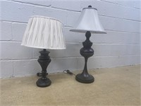 (2) Various Metal Modern Table Lamps