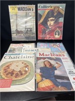 7 Large 1950s Magazines Including Macleans,