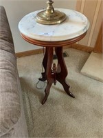 Marble-Top Lamp Table