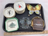 Vintage Ashtrays & Glass Paper Weight