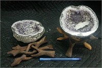 Great Set of Amethyst Geodes & Stands