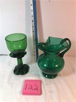 Green pitcher & goblet