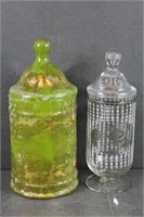 2 Lidded Apothecary Jars