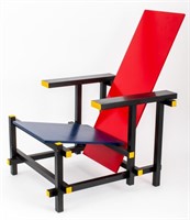 Gerrit Rietveld Cassina Red Blue Chair, 1970s