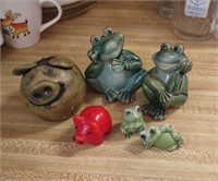 Adorable mini frogs and pigs