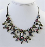 1950 Hollycraft Pastel Rhinestone Necklace