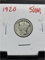 1920 MERCURY SILVER DIME