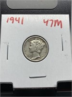 1941 MERCURY SILVER DIME