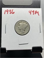 1936 MERCURY SILVER DIME