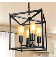 Unicozin 4-Light Black Iron Farmhouse Chandelier