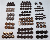 (14) Victorian Jet Black Glass Button Sets