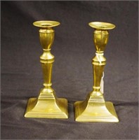 Pair antique brass candlesticks