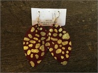 Red Cowhide Earrings from Eclectic Ruby Red