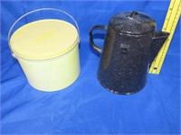 Tin Can & Enamelware Coffee Pot