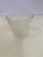Silver Handle Glass Barrel Bowl