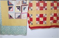 2 vintage hand stitched quilts