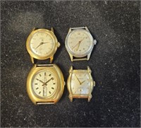 4 Vintage Wrist Watch Dials Benruss; Hamilton etc