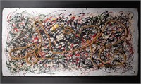 Mid-Century Abstract Oil Illegibly Signed