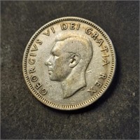 Silver 5.71G Canadian 25Cent 1951 Coin