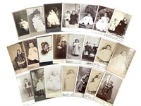22 Cabinet Cards Children, Mothers, Babies, IN +