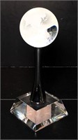 World Globe Frosted Glass & Metal Award Trophy