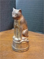 Cat on a drum cast iron still bank circa 1930's