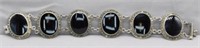 7" STERLING SILVER AND MARCASITE BRACELET.