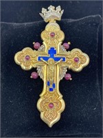 Gold Plated Sterling Crucifix Pendant