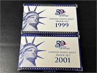 1999, 2001 US Mint Proof Set