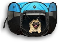 Foldable Pet Playpen - Small Size  Light Blue