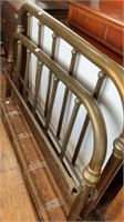 Antique twin brass head and footboards, wood