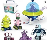 FLYING SAUCER WITH MAGNETIC STACKING ROBOTS RET$36