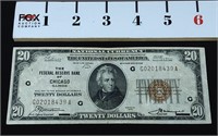 1929 Federal Reserve Bank Chicago $20.00 Note