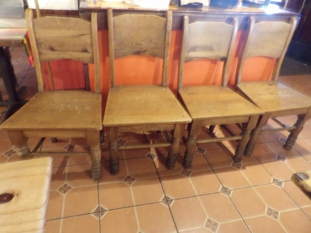 Bid X 4 : Nice Restaurant Chairs Solid Wood