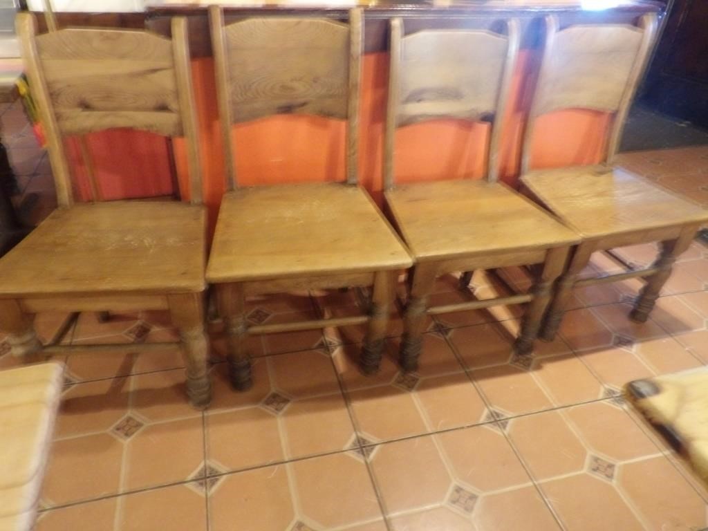 Bid X 4 : Nice Restaurant Chairs Solid Wood