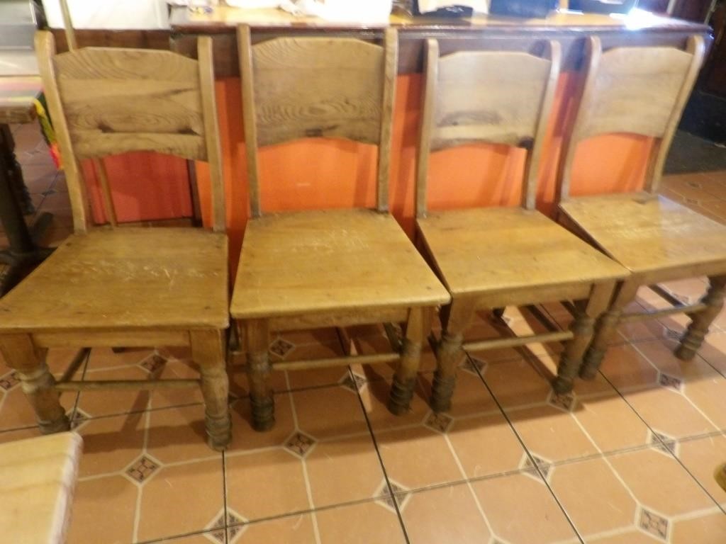 Bid X 4 : Nice Restaurant Chairs Solid Wood