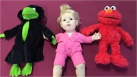 1984 Hasbro Real Baby, Kermit & Elmo Hand Puppet