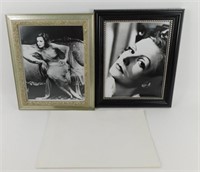 * 2 Vintage Framed Pictures of Greta Garbo & 1990