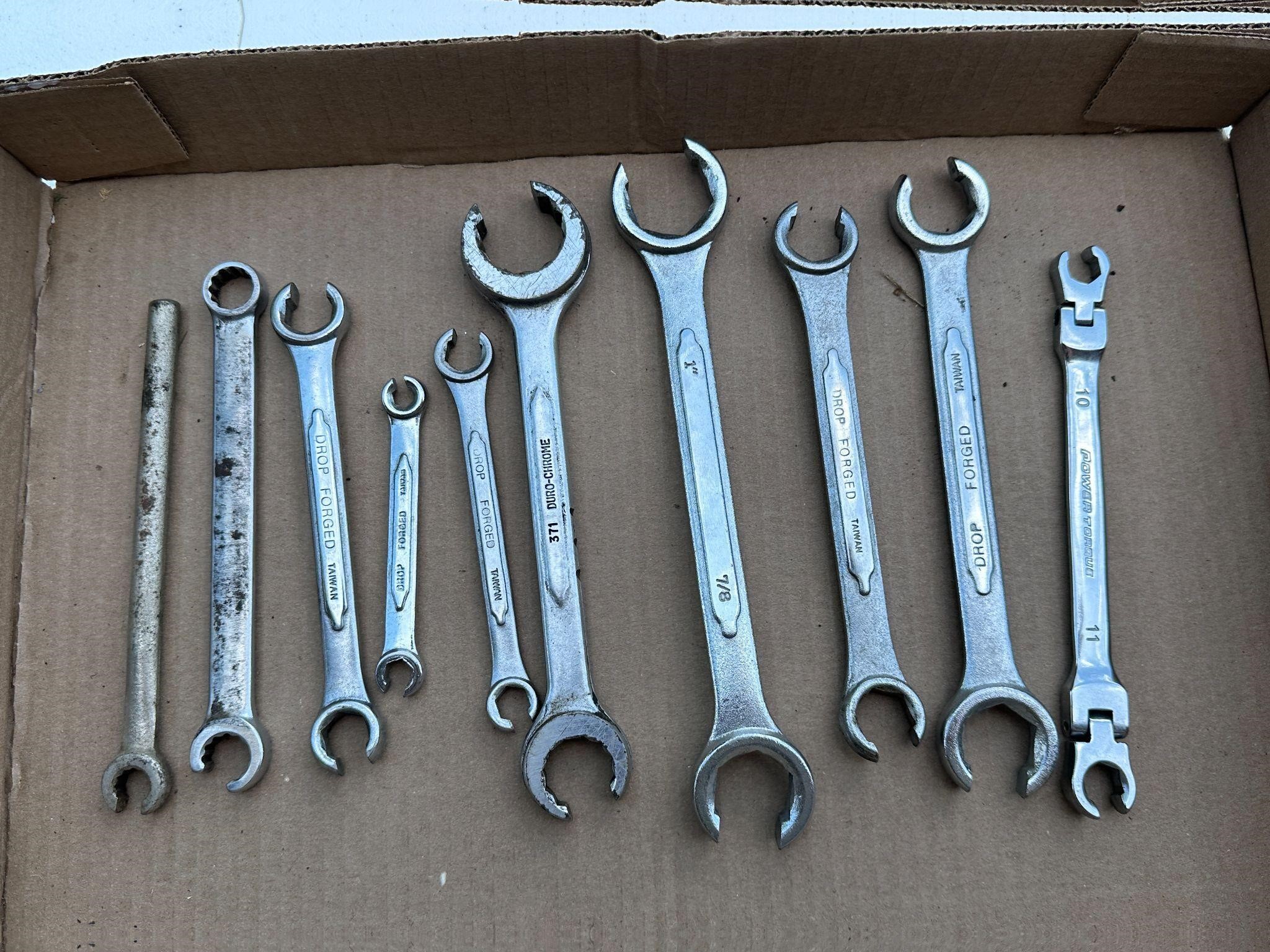 10PC Drop Forged Line Wrench Lot