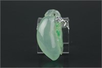 Chinese Green Jadeite Carved Fruits Pendant