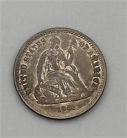 Silver 1861 Half Dimes Seated Liberty