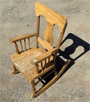 PRETTY SOILD WOOD CHILDS ROCKER