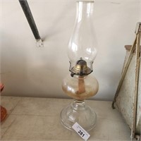 Vintage Hurricane Lamp - approx 17.5"